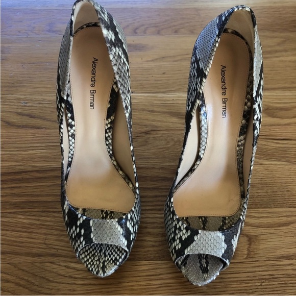 Alexandre Birman Python Peeptoe Platform Heels - Picture 6 of 7